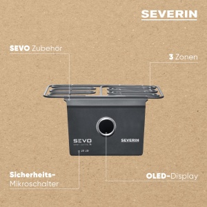 Kit de upgrade SEVERIN SEVO SMART CONTROL pentru gratar electric SEVO, modul de gratar inteligent cu control al aplicatiei si afisaj OLED, pentru gratar de balcon cu optiune de gatire lenta, negru, ZB 8194 - Img 4