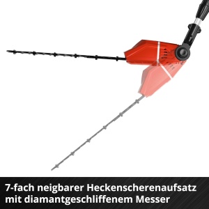Kit multifunctional fara fir Einhell GE-HC 18 Li T (18V, 3Ah, tuns gard viu 2 in 1 si ferastrau cu lant, sabie Oregon, incl. baterie si incarcator) - Img 6