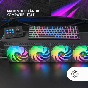 Kit ventilatoare Mars Gaming MF-SI4KIT, 4x 120mm, ARGB, negru - Img 5