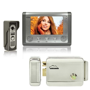 Kit Video SilverCloud PNI-SC715YR300 cu Ecran LCD de 7 Inch si Blocare Electromagnetica, Gri
