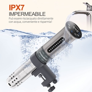 KitchenBoss Sous Vide G310 Argintiu IPX7 Rezistent la Apa Control Precizie 40-90degC - Img 3