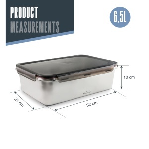 Lacor Ecoinox Pro 64676 Cutie Etansa 65L Inox 1810 Capac ClipLock - Img 2