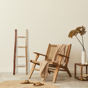 Lada decorativa din lemn Relaxdays, 116 cm, 4 trepte, culoare castan - Img 2