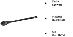 Ladle Fackelmann Kochloffel Nero Plastic rezistent la caldura, 270C, Negru - Img 2