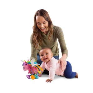 Lamaze Ella Unicorn Jucarie Bebelusi Roz Clip Go cu Beisor si Sunete - Img 9