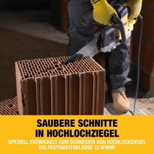 Lame de feronerie DEWALT DT2974-QZ pentru taiere Poroton, Ziegel, Block - Img 3