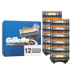 Lame de ras Gillette Proglide Fusion5 set 12 bucati tehnologie EverGlide si Flexball