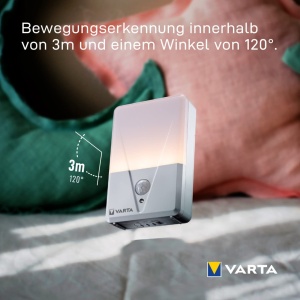 Lampa cu senzor de miscare VARTA, set 2 bucati, LED, 17 Lumen, alimentare baterii - Img 6