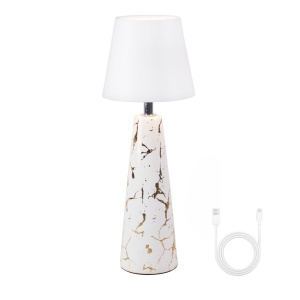 Lampa de birou Beper MARBLE, design marmorat cu detalii aurii, 3 lumini, acumulator 36h - Img 2