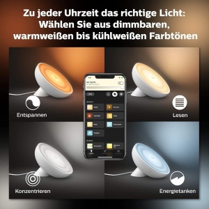 Lampa de birou Philips Hue Bloom, 500 lm, 16 milioane culori, alba - Img 6