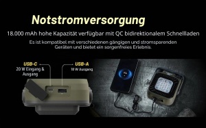 Lampa de lucru Nitecore NWL30, 3000 Lumen, 18000mAh, USB-C, IP66 - Img 4
