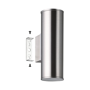 Lampa de perete exterior LED Eglo Riga, 2 fasii luminoase, IP44, otel galvanizat, argintiu - Img 5