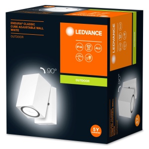 Lampa de perete LEDVANCE ENDURA Classic Cube, alba, GU10, IP44 - Img 6