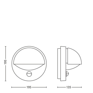 Lampa de perete Philips myGarden June, 42W, gri, cu senzor de miscare - Img 2