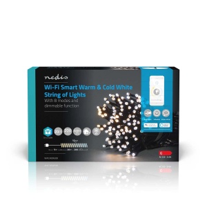 Lampa LED Decorativa Wi-Fi Nedis SmartLife, 20m, Alb Cald si Alb Rece