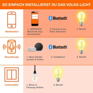 Lampa LED Dimmabila LEDVANCE SMART Filament, E27, 4 Bucati, Culoare Cald Alb - Img 6