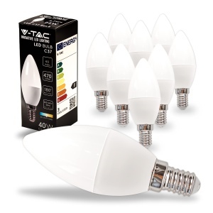 Lampa LED E14 V-TAC 10x, 4.5W, 470 Lumen, 4000K Alb Neutru