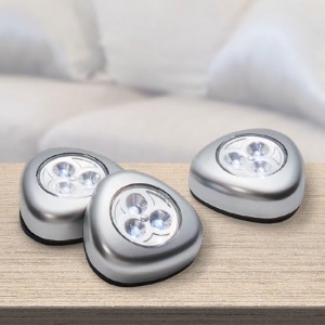 Lampa LED Grundig, Set 5 Bucati, Culoare Argintie, Kabellosa, 6.8 cm