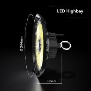 Lampa LED High Bay V-TAC 100W UFO - 13500 lm, IP65, Alb Rece 6500K - Img 6