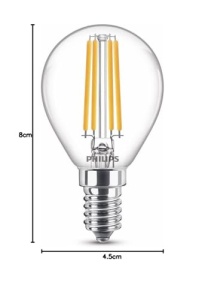 Lampa LED Philips Classic E14 (60 W), lampa LED cu lumina alba calda, iluminare LED cu economie de energie cu durata lunga de viata - Img 4