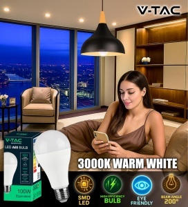 Lampa LED V-TAC E27 15W, 3 bucati, lumina calda 3000K, echivalent 100W - Img 4