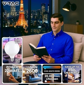 Lampa LED V-TAC Globe E27 22W 2600 Lumen 6500K Alb Rece - Img 3