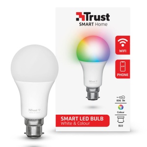 Lampa LED WiFi Trust Smart Home, B22, alba si colorata