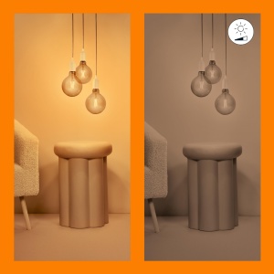 Lampa LED WiZ E27 Amber 50W, 640 lm, Design Vintage - Img 2