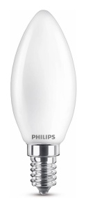 Lampa Philips LED Classic E14, 40 W, forma de lumanare, mat, alb cald, pachet de 2 - Img 2