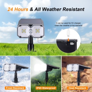Lampa solara GRIFEMA 2er Set, 3000 K, 1200 mAh, IPX65 - Img 4