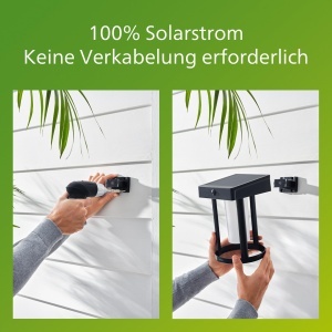 Lampa solara Philips Fyce, 1,5W, senzor de lumina, IP44, negru - Img 5