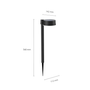 Lampa solara Philips Vynce 1,5W, senzori de lumina, IP44, neagra - Img 3