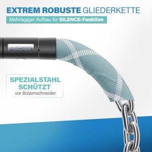 Lant antifurt Fischer PROTEC SK100, 100 cm, 2 chei, verde - Img 3
