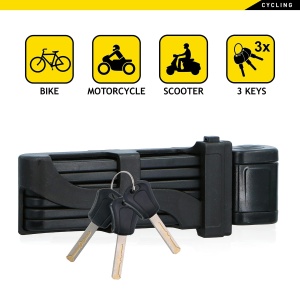 Lant de siguranta Dunlop - Faltschloss cu 3 chei, 85 cm, metal intarit - Img 4