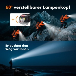 Lanterna frontala GRIFEMA LED, 1200 mAh, 8 moduri de iluminare, IPX45 - Img 5