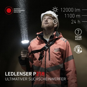 Lanterna LED Ledlenser P21R, 12000 Lumen, 1100m, Reincarcabila - Img 2