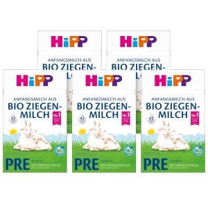 Laptele praf HiPP Pre din Ziegenmilch Bio, 5 x 400g, usor digestibil, cu GOS
