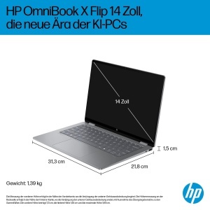 Laptop 2-in-1 HP OmniBook X Flip, 14 2K Touchscreen, AMD Ryzen 7, 16GB RAM, 512GB SSD, Argintiu - Img 4