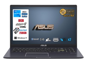 Laptop ASUS 15.6 inch FullHD - Notebook Intel N4500, 8 GB RAM, SSD 256 GB, Windows 11, HDMI, USB Type-C, mouse Wi-Fi inclus - Laptop perfect pentru studio, serviciu si acasa
