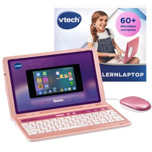 Laptop educational VTech Genio, 40 jocuri, roz, pentru copii 5-12 ani