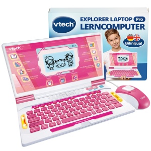 Laptop educativ VTech Explorer Pro roz - 164 jocuri, 8 categorii de invatare