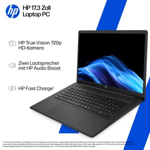 Laptop HP 17,3 FHD, AMD Ryzen 3, 8 GB RAM, 512 GB SSD, Negru - Img 2