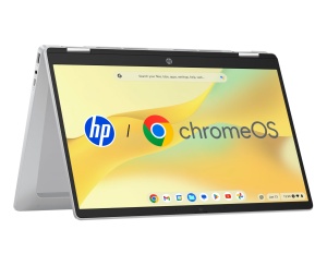 Laptop HP Chromebook x360 14 Touchscreen, Intel N100, 4GB RAM, 128GB, Argintiu