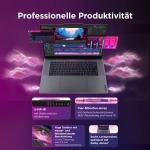 Laptop Lenovo Yoga Pro 9i Aura Edition, 16 3.2K OLED, 32GB RAM, 1TB SSD, Gri - Img 8