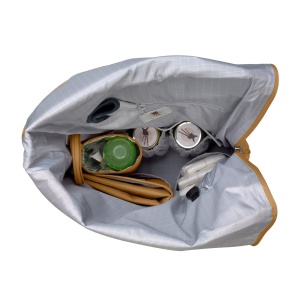 LASSIG Geanta de scutece, saltea de infasat, accesoriu pentru carucior, suport pentru sticle produs in mod durabil/GRE Rucsac Rolltop, galben (Curry) - Img 4