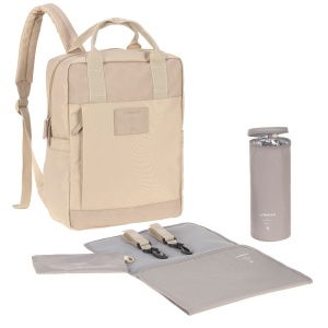 LASSIG Rucsac pentru scutece pentru bebelusi Rucsac pentru scutece Rucsac cu covoras de schimbat, atasament pentru carucior, cusca pentru sticle produs in mod durabil/GRE Vividal Rucsac humus