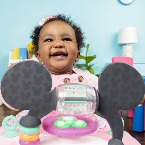 Lauflernhilfe pentru copii Disney Minnie Mouse 2 in 1, roz, cu statie de joaca detasabila - Img 7