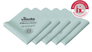 Laveta de curatare Vileda Professional PurMicro Active, 38x35cm, Verde, 5 bucati - Img 2