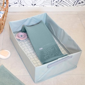 Leagan pentru baie BEABA Ergonomic, Anti-Rutsch, Material Mesh, Culoare Baltic Blue - Img 3