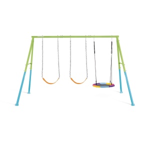 Leagan pentru copii Intex 44133 cu 2 locuri si nestschaukel, Verde si Albastru, 343x235x200 cm